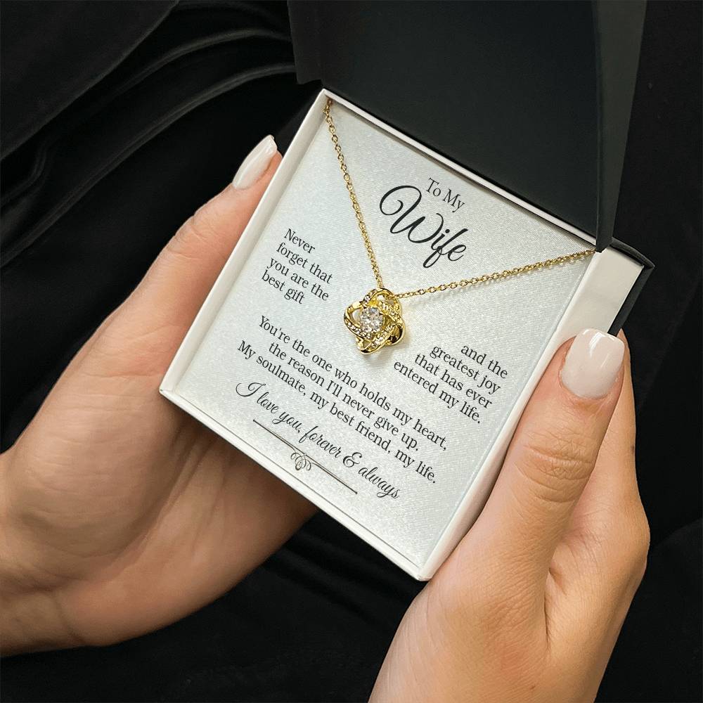 Love Knot Necklace (Yellow & White Gold Variants)  To My Wife - With Beutifull Message Card