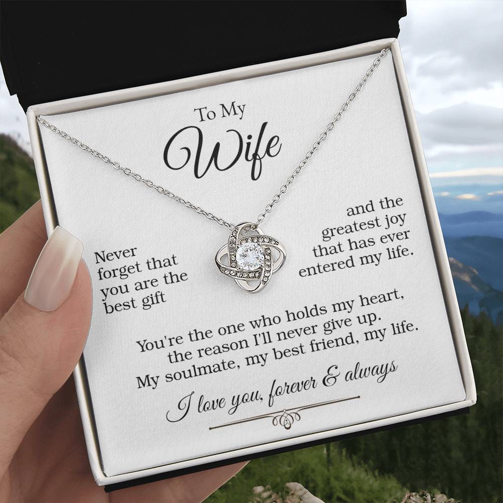 Love Knot Necklace (Yellow & White Gold Variants)  To My Wife - With Beutifull Message Card