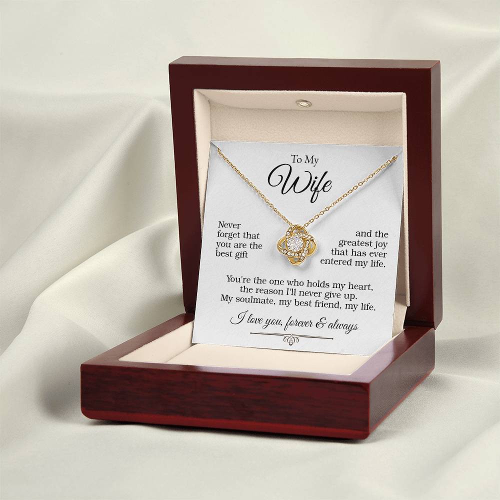 Love Knot Necklace (Yellow & White Gold Variants)  To My Wife - With Beutifull Message Card