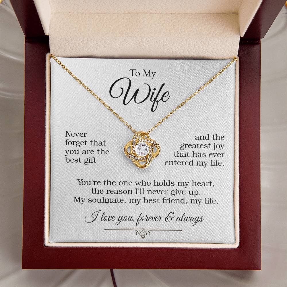 Love Knot Necklace (Yellow & White Gold Variants)  To My Wife - With Beutifull Message Card