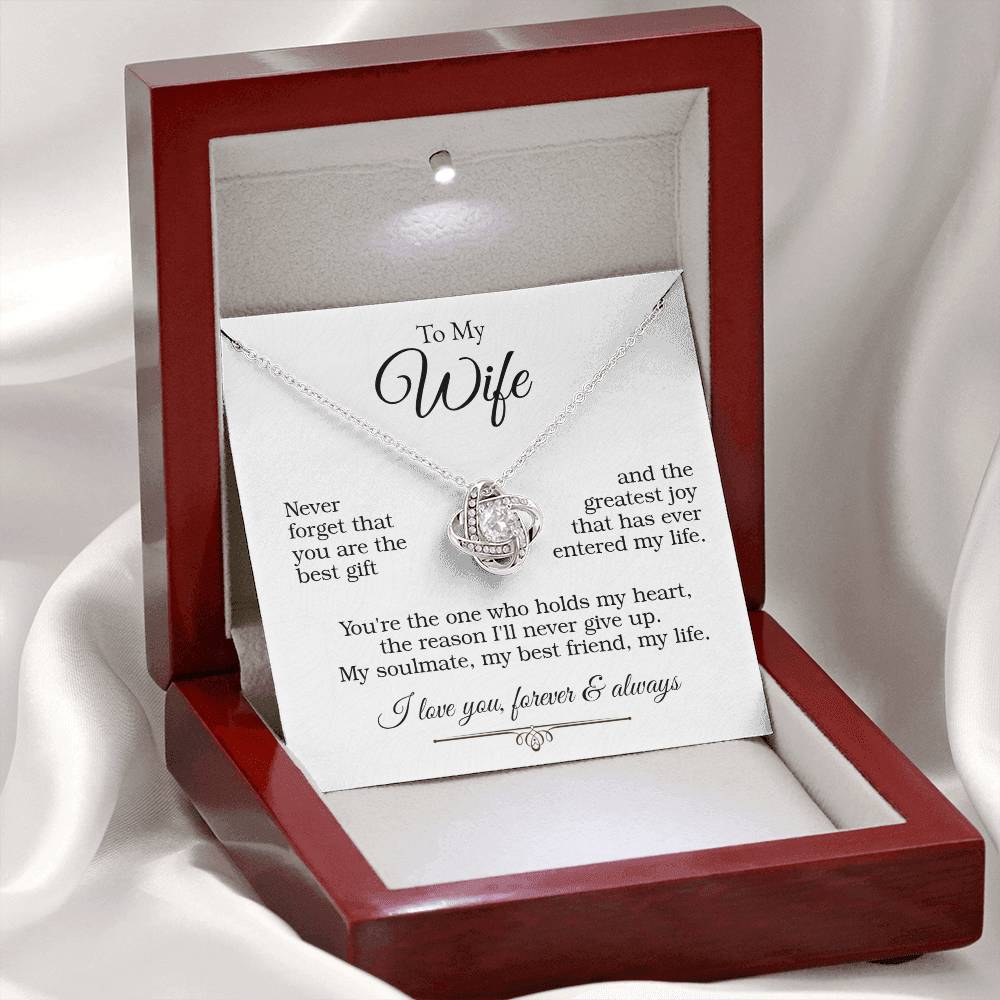 Love Knot Necklace (Yellow & White Gold Variants)  To My Wife - With Beutifull Message Card