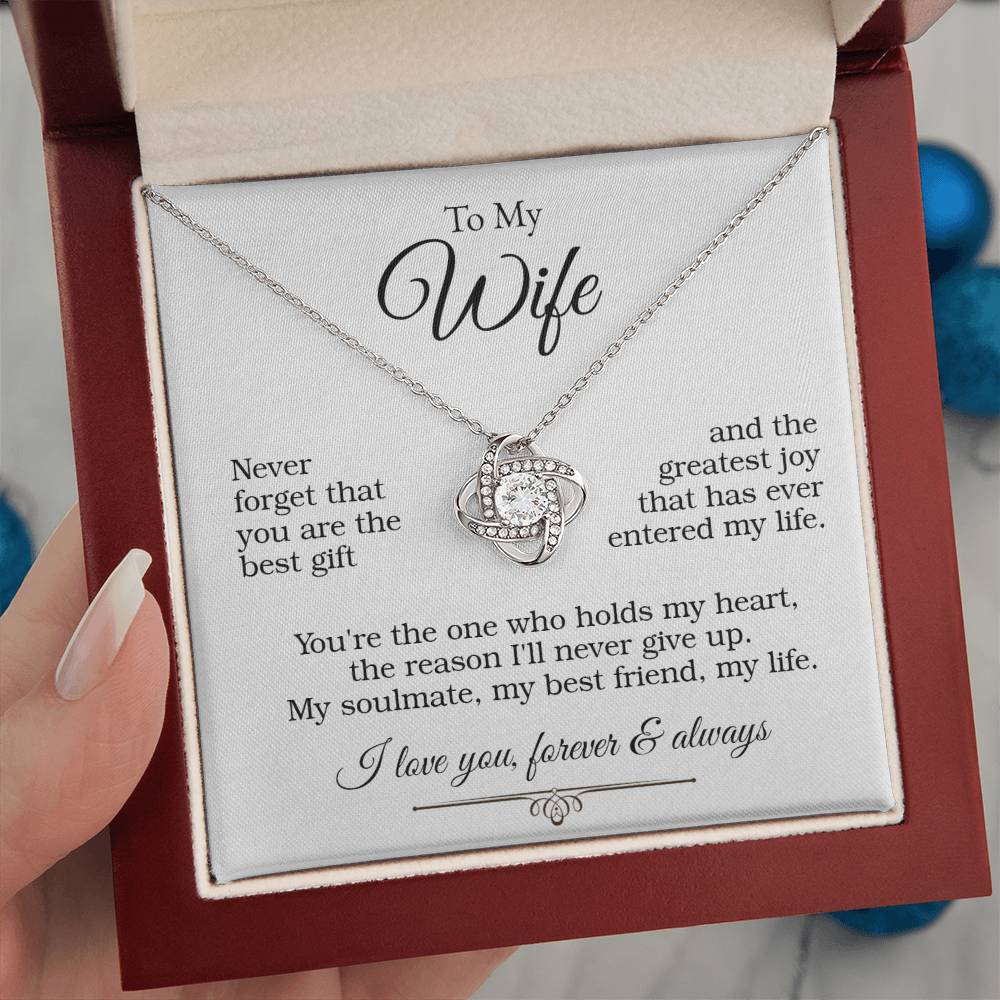 Love Knot Necklace (Yellow & White Gold Variants)  To My Wife - With Beutifull Message Card